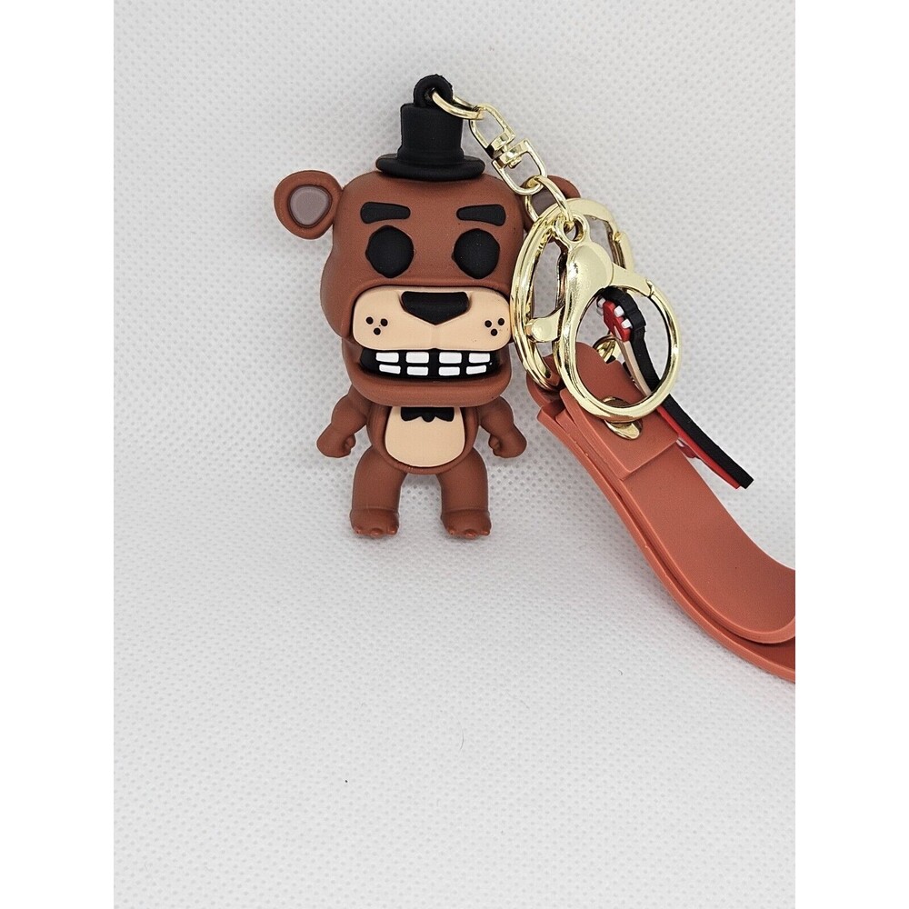 FNAF Freddy Fazbear And Guitar Keychain w/ Wrist Lanyard Five Nights At Freddys - Picture 3 of 3